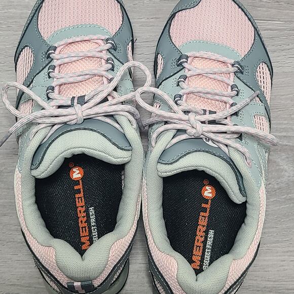 Merrell Moab 2 Hiking Shoes Sneakers Pink Light Gray Women’s Size 8.5 - Picture 2 of 7